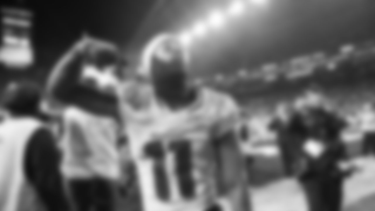 The Seahawks celebrated the 38-37 overtime-win vs. the L.A. Rams in Week 16.