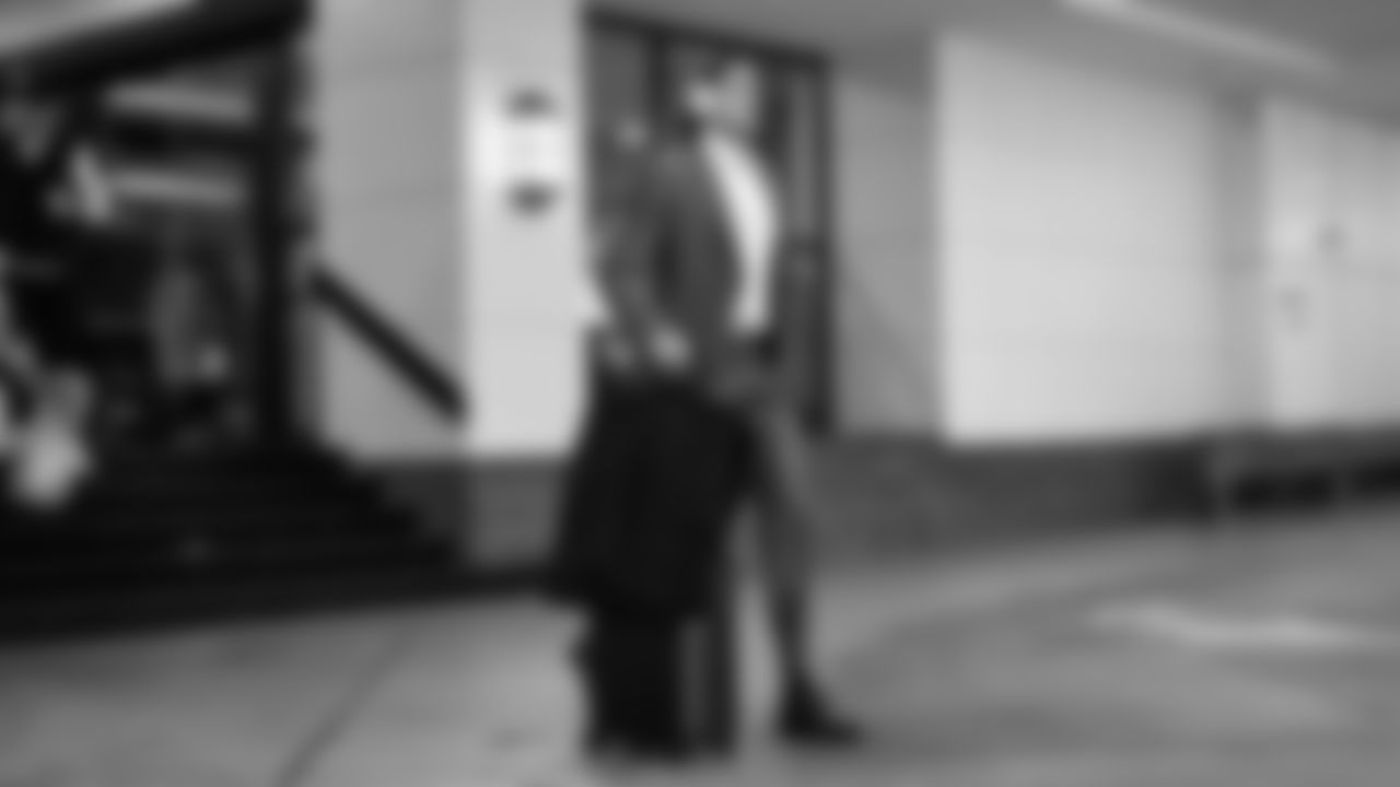 Seahawks wide receiver Jake Bobo (19) departed the team hotel for the Week 14 matchup vs. the Atlanta Falcons.