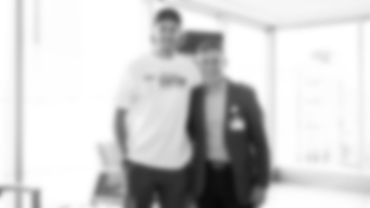 Seahawks wide receiver Jake Bobo presented the official game ball to Virginia Mason Franciscan Health on October 28, 2025.