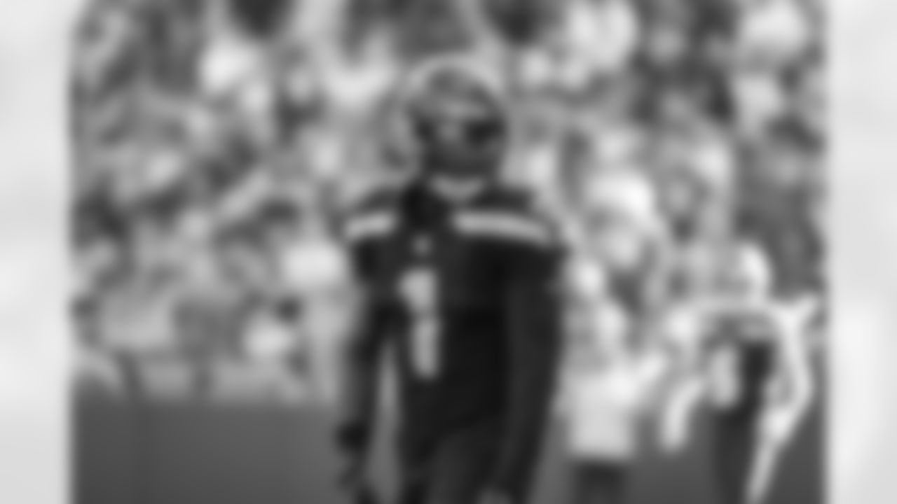 Seahawks wide receiver Laviska Shenault Jr. (1) at the Week 5 matchup against the New York Giants at Lumen Field on Sunday, October 6, 2024.