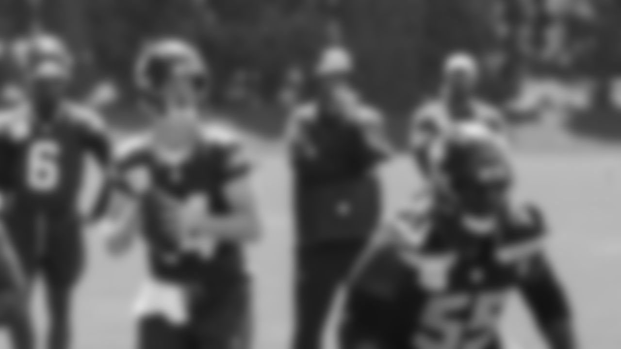 Seahawks quarterback Sam Darnold (14) participated in a workout on day two of minicamp on Wednesday, June 11, 2025 at the Virginia Mason Athletic Center.