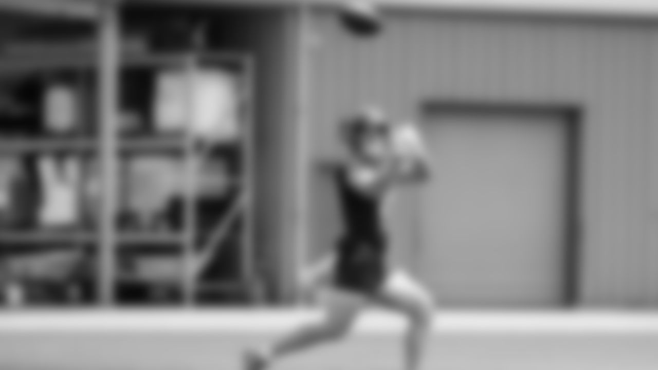 Seahawks wide receiver John Rhys Plumlee (17) participated in a workout on day five of OTAs on Wednesday, June 4, 2025 at the Virginia Mason Athletic Center.