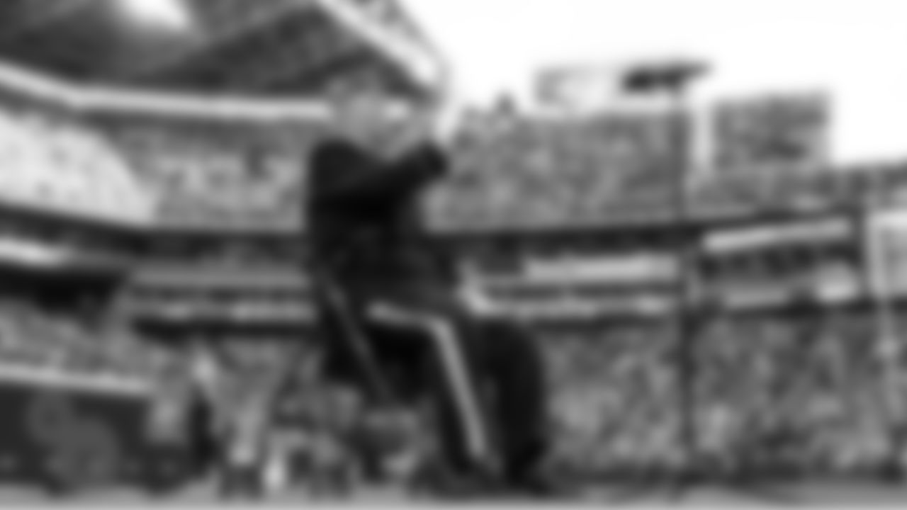 At halftime, members of the military were honored on "Salute to Service" day.