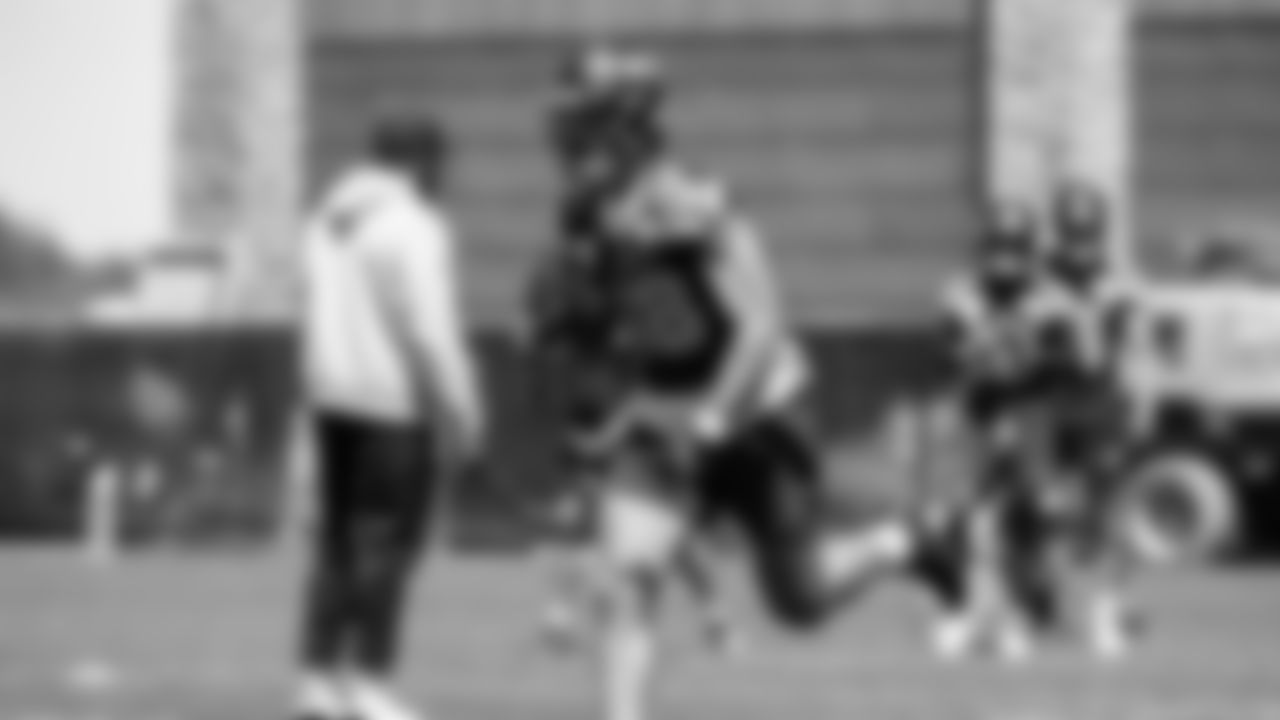 Seahawks tight end AJ Barner (88) participated in a workout on day one of OTAs on Tuesday, May 27, 2025 at the Virginia Mason Athletic Center.