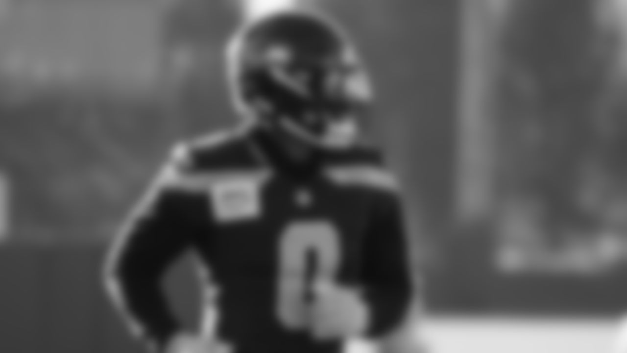 Seahawks defensive end DeMarcus Lawrence (0) practiced on Wednesday, December 31, 2025 at the Virginia Mason Athletic Center.