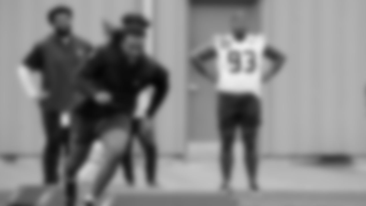 Seahawks defensive end Mike Morris (94) participated in a workout on May 13, 2025 at the Virginia Mason Athletic Center.