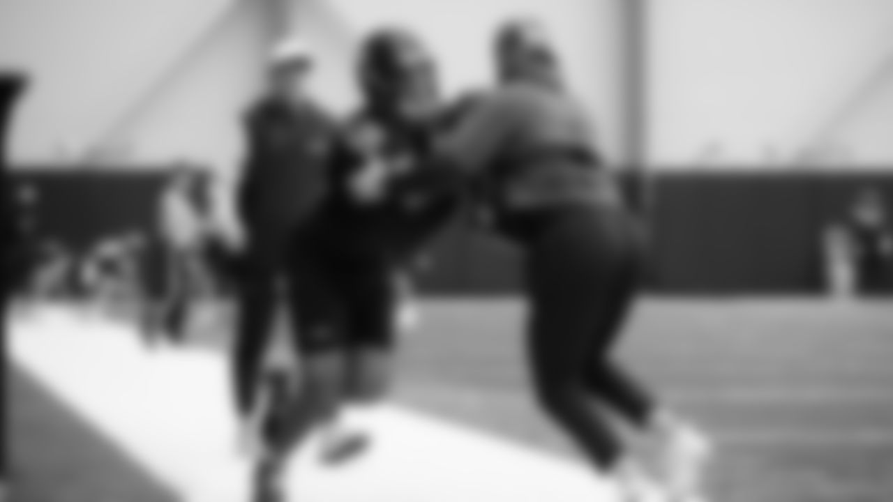 Seahawks tight end Elijah Arroyo (18) practiced on Thursday, November 6, 2025 at the Virginia Mason Athletic Center.