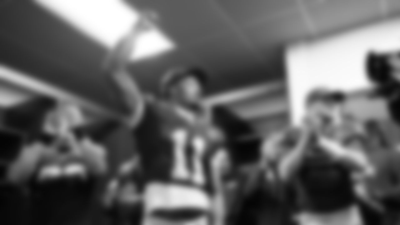 The Seahawks celebrated the victory over the Washington Commanders on Sunday Night Football at Northwest Stadium.