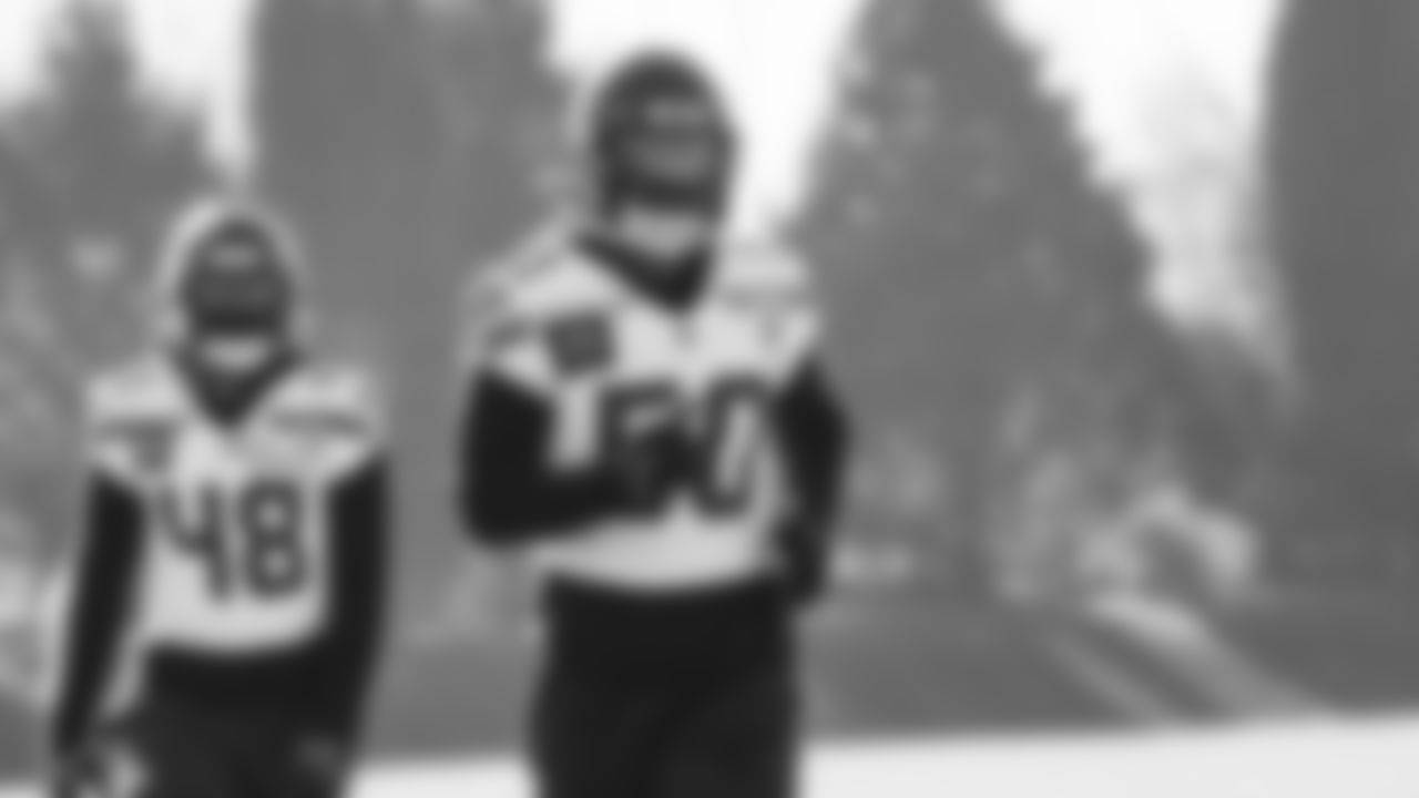 Seahawks linebacker Jamie Sheriff (50) practiced on Wednesday, January 21, 2026 at the Virginia Mason Athletic Center.