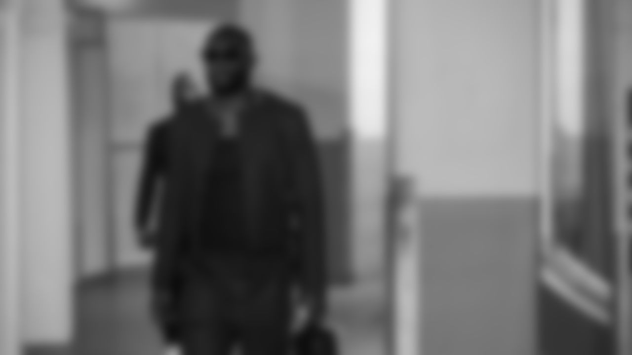 Seahawks wide receiver Dareke Young (83) arrived at Mercedes-Benz Stadium for the Week 14 matchup vs. the Atlanta Falcons.