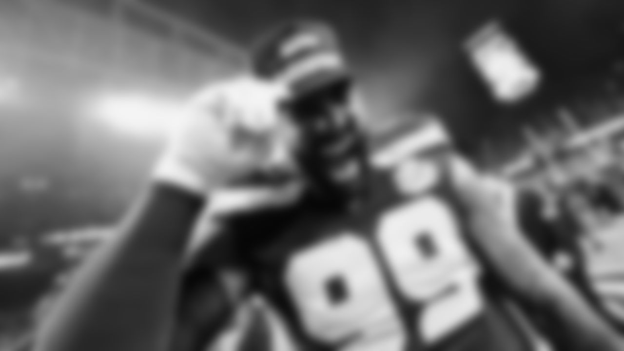 Seahawks defensive tackle Leonard Williams (99) vs. the Los Angeles Rams in the NFC Championship.