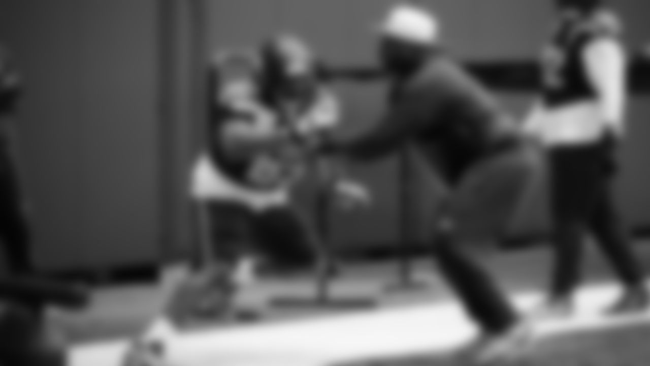 Seahawks nose tackle Bubba Thomas (69) practiced on Thursday, November 13, 2025 at the Virginia Mason Athletic Center.