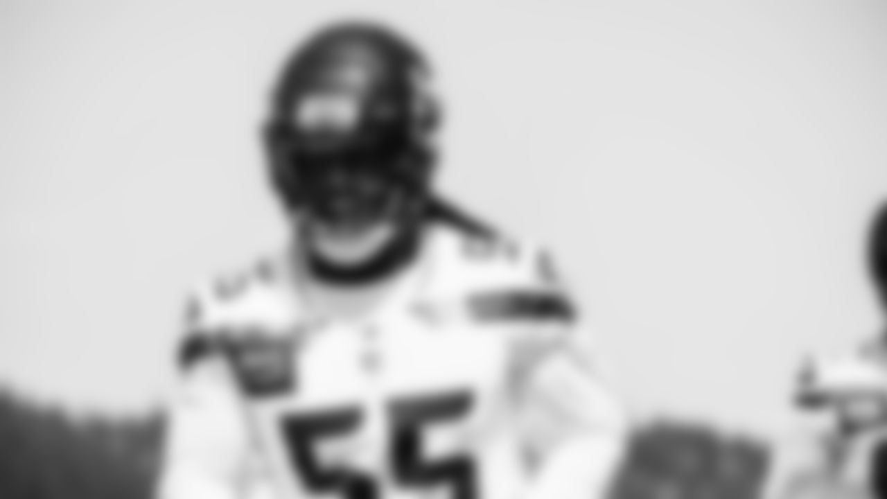 Defensive end Nana Osafo-Mensah (55) practiced on day one of rookie minicamp on May 2, 2025 at the Virginia Mason Athletic Center.