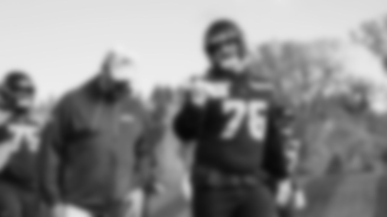Seahawks guard Grey Zabel (76) practiced on Friday, November 7, 2025 at the Virginia Mason Athletic Center.