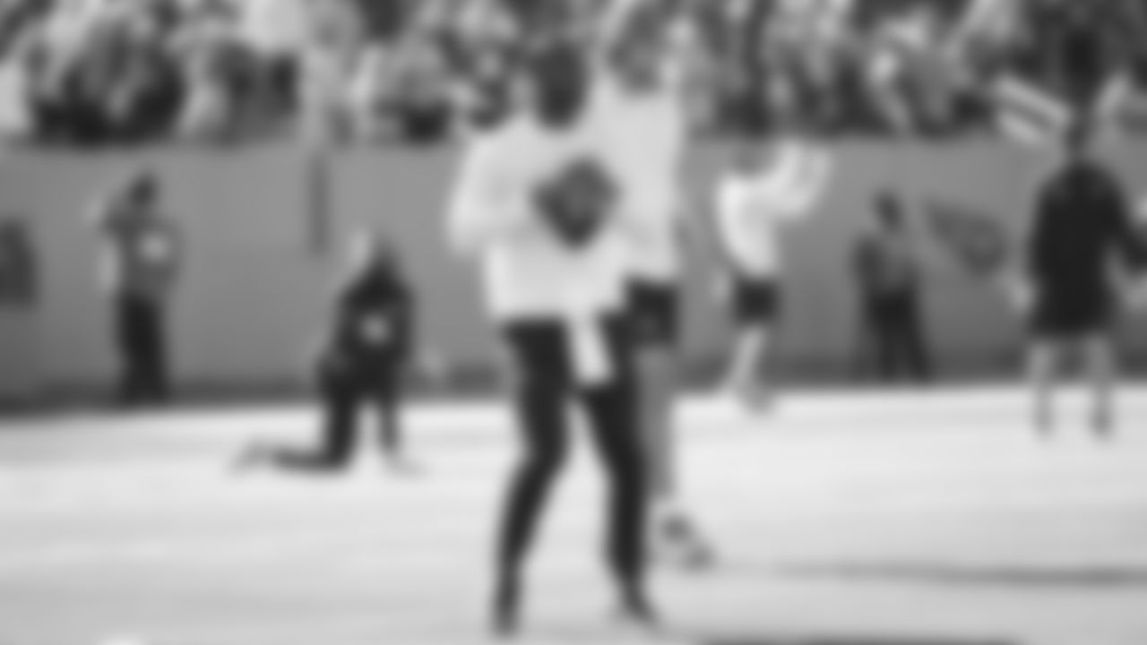 Seahawks quarterback Jalen Milroe (6) hit the field at Nissan Stadium for the Week 12 matchup vs. the Titans in Nashville, Tennessee.