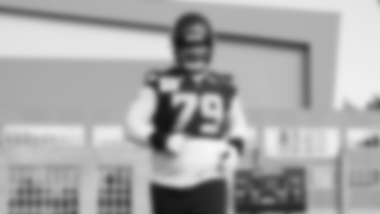 Seahawks tackle Amari Kight (79) practiced on Friday, November 7, 2025 at the Virginia Mason Athletic Center.