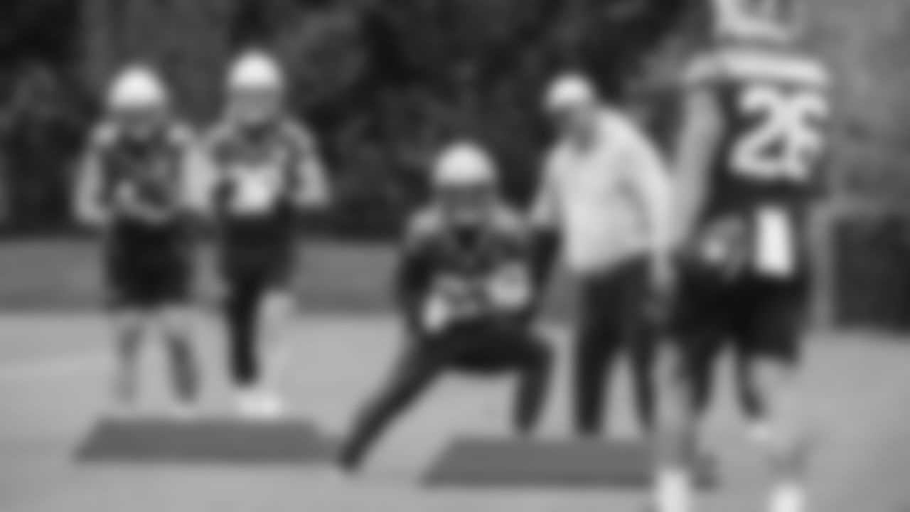 Seahawks running back Myles Gaskin (22) practiced on Thursday, October 30, 2025 at the Virginia Mason Athletic Center.