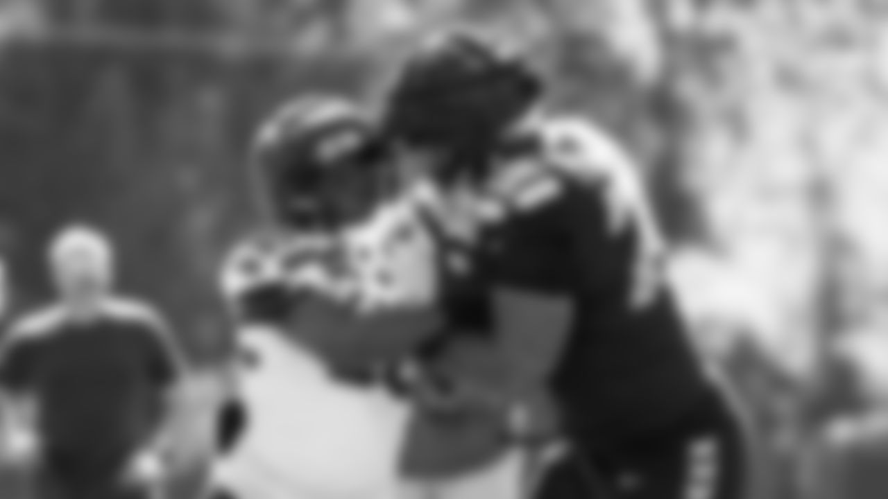 Seahawks tackle Abraham Lucas (72) practiced on August 12, 2025 at the Virginia Mason Athletic Center.