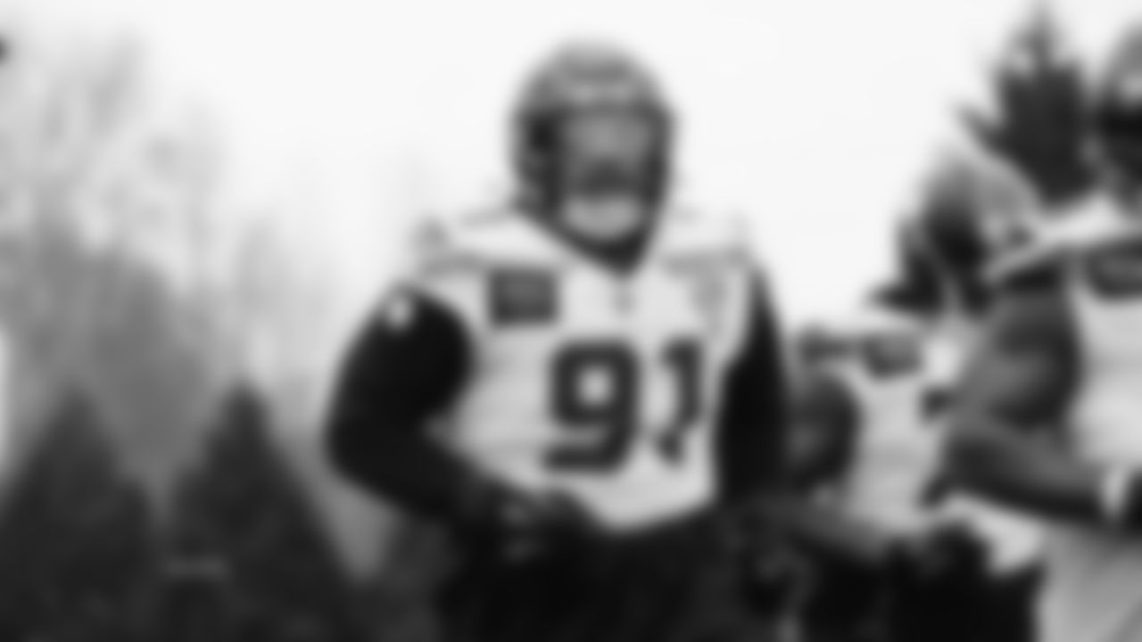 Seahawks defensive tackle Byron Murphy II (91) practiced on Thursday, January 29, 2026 at the Virginia Mason Athletic Center.