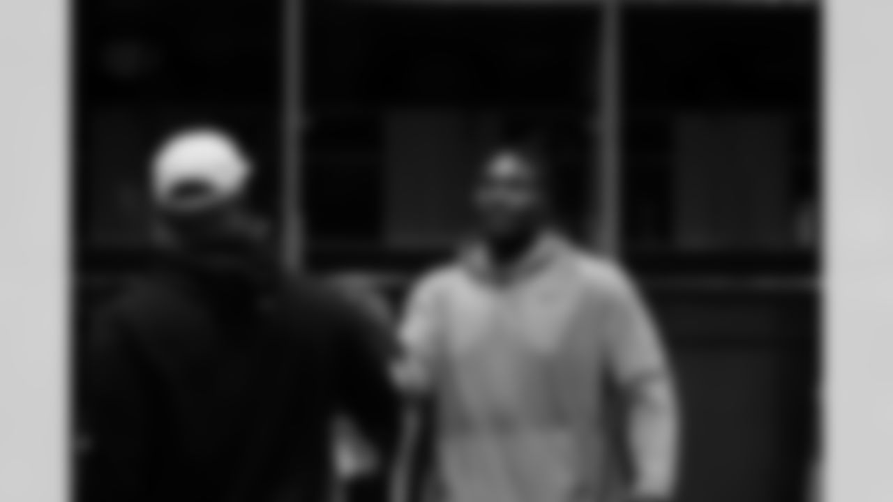 Seahawks tackle Charles Cross (67) in the locker room following the end of the 2024 season on Monday, January 6, 2025.