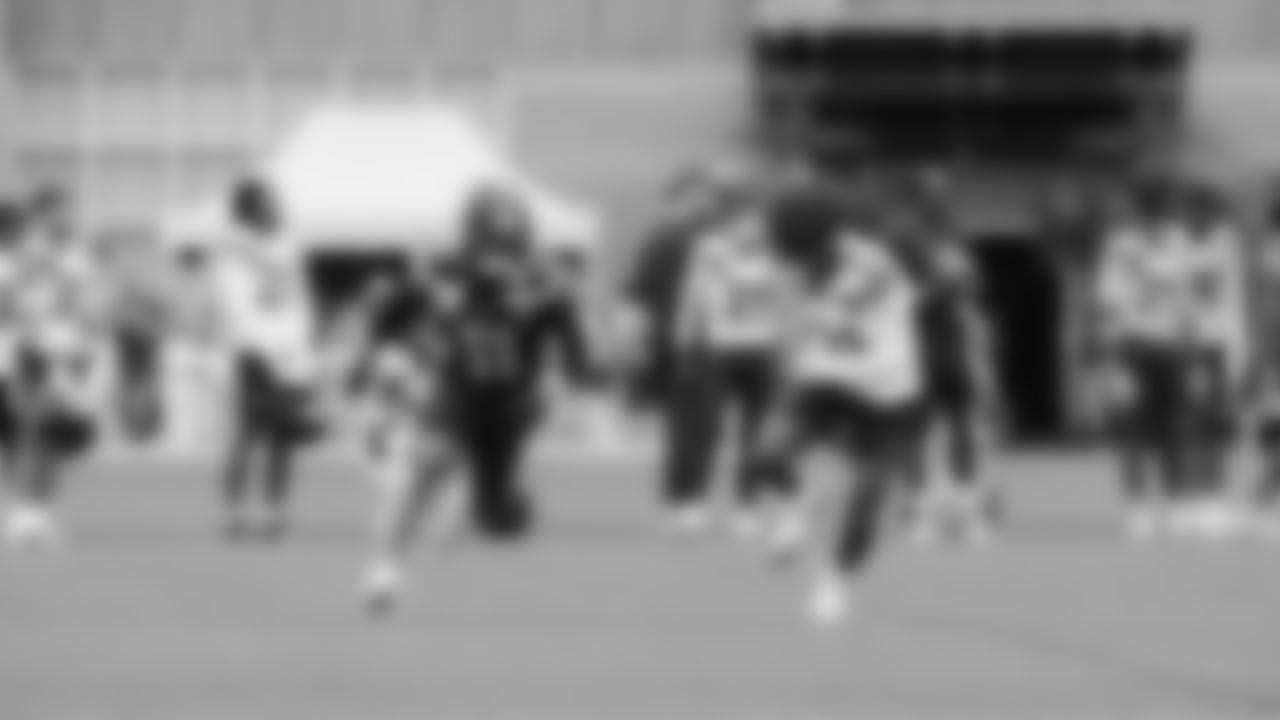 Seahawks wide receiver Jaxon Smith-Njigba (11) and cornerback Devon Witherspoon (21) practiced on day three of training camp on July 25, 2025 at the Virginia Mason Athletic Center.