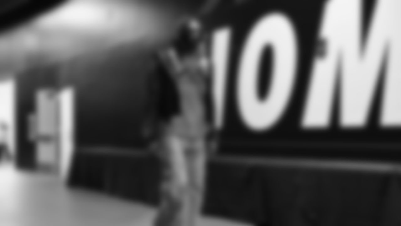 Seahawks cornerback Riq Woolen (27) arrived at Lumen Field for the NFC Championship game vs. the Los Angeles Rams on Sunday, January 25, 2026.