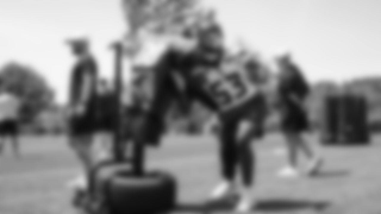 Seahawks linebacker Boye Mafe (53) participated in a workout on day two of minicamp on Wednesday, June 11, 2025 at the Virginia Mason Athletic Center.