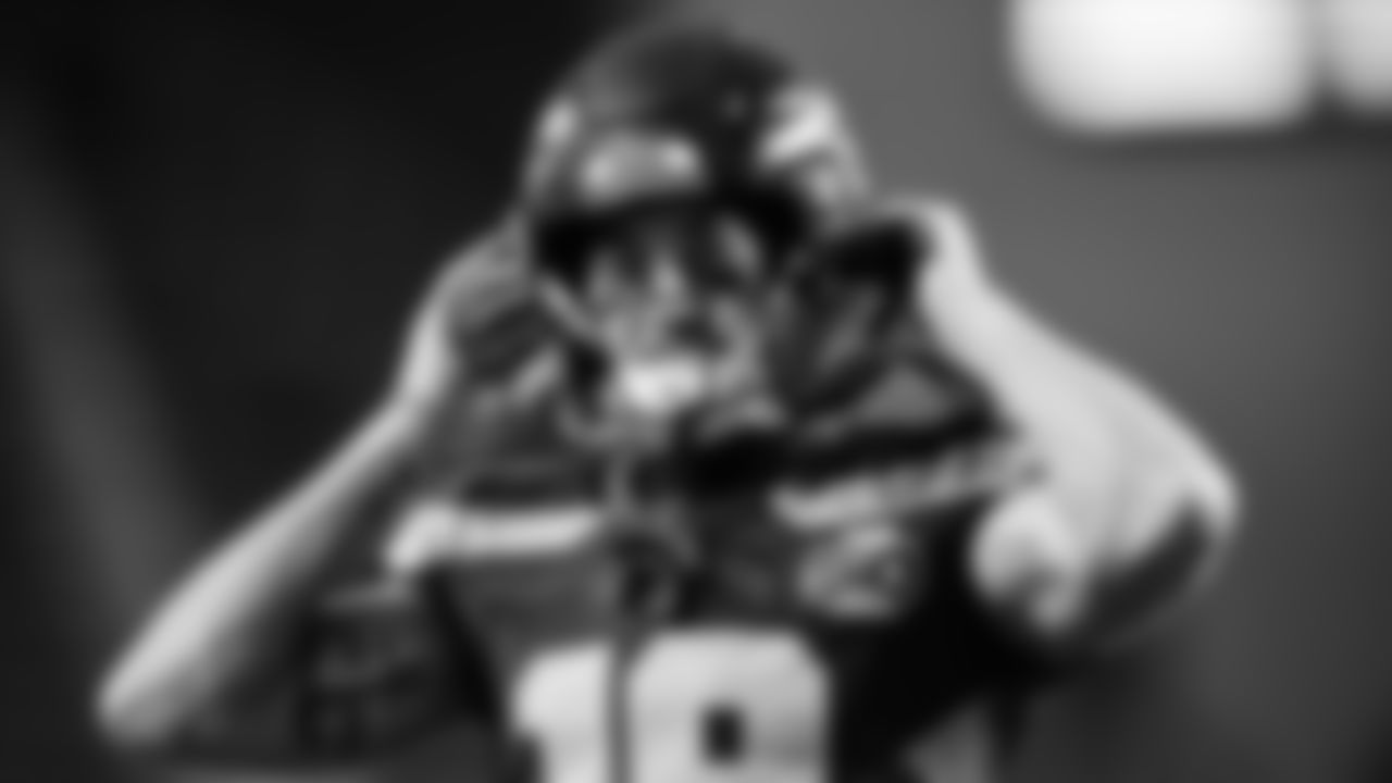 Seahawks wide receiver Jake Bobo (19) during pregame warmups at Lumen Field for the Week 7 matchup vs. Houston Texans on Monday Night Football.