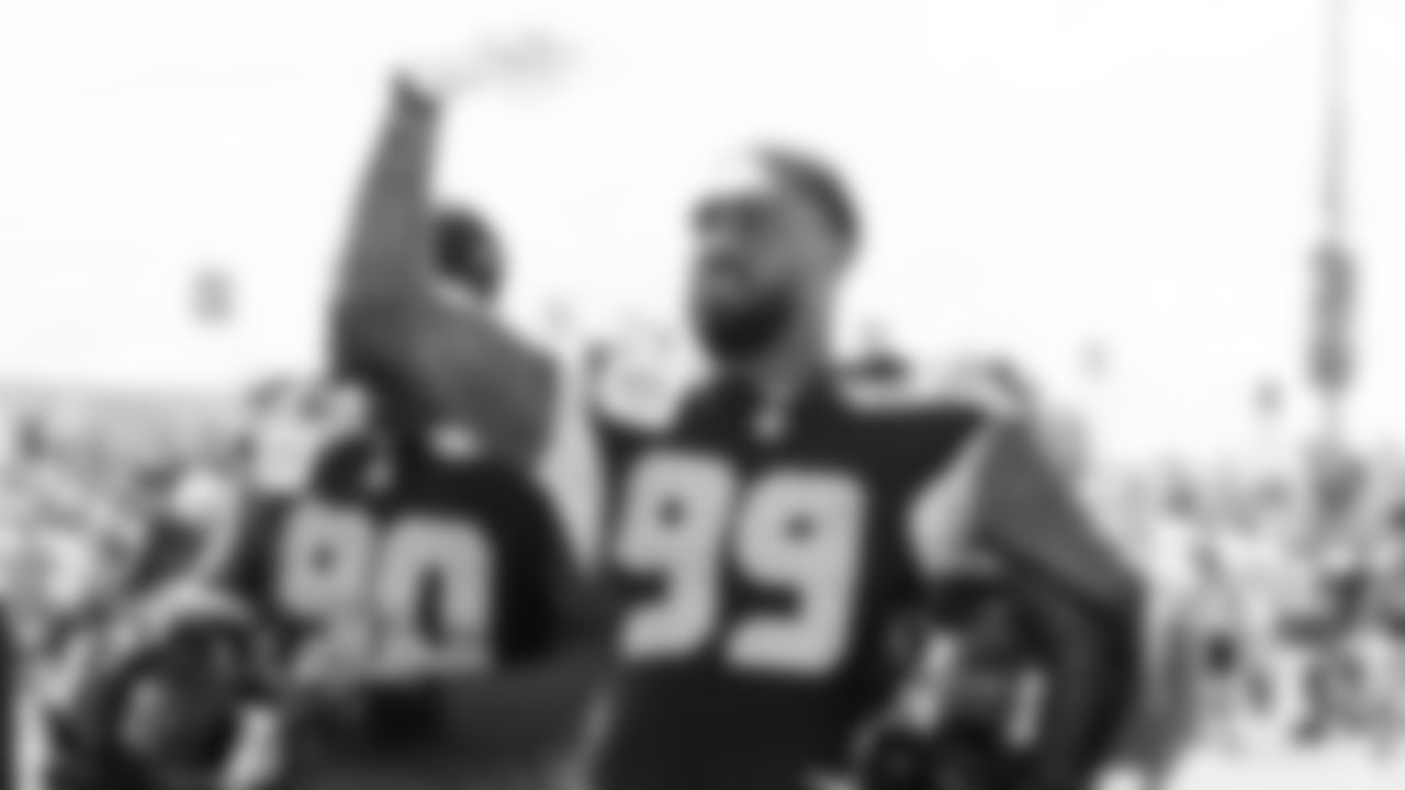 Seahawks defensive end Leonard Williams (99) participated in a joint practice with the Packers at Ray Nitschke Field in Green Bay, Wisconsin.