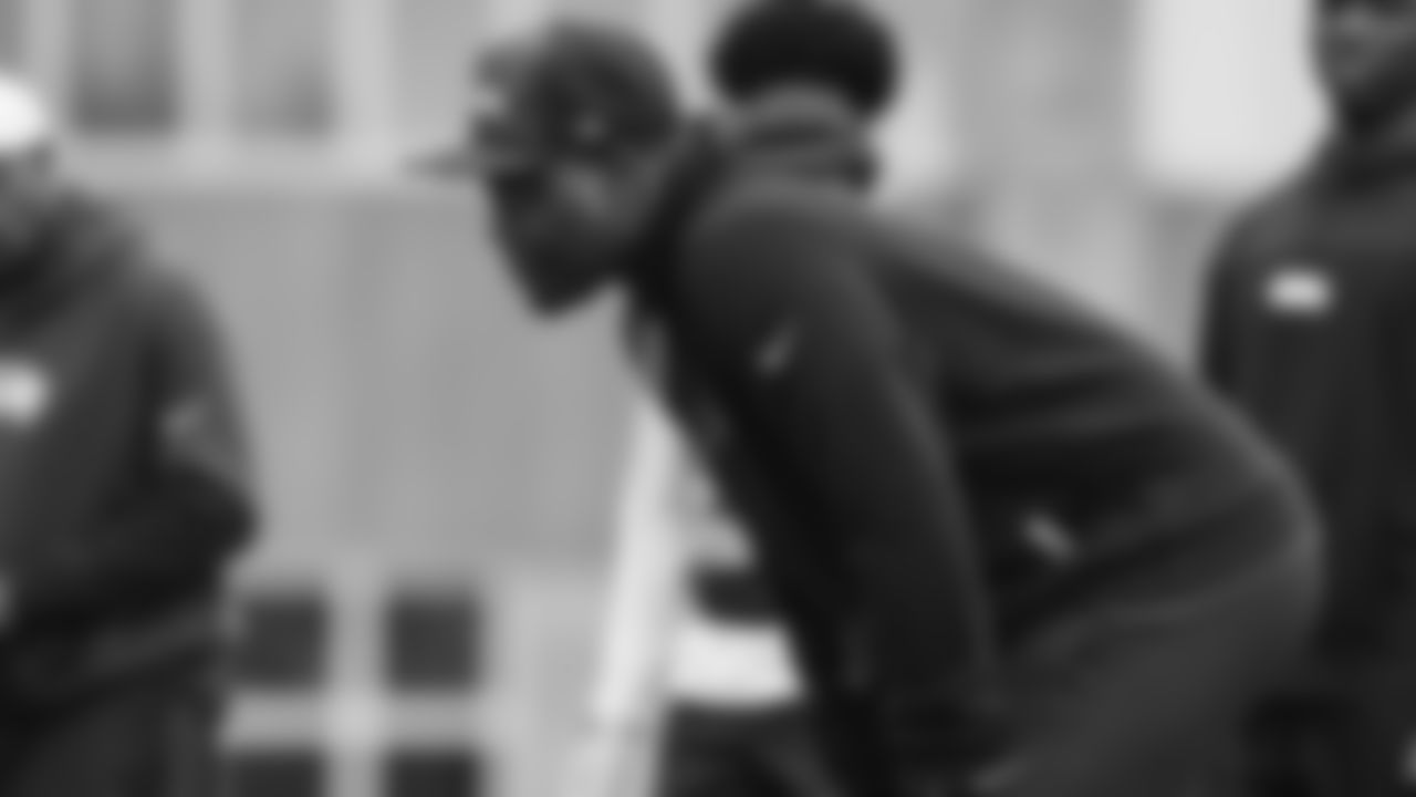 Seahawks defensive passing game coordinator/defensive backs coach Karl Scott at practice on Wednesday, November 12, 2025 at the Virginia Mason Athletic Center.