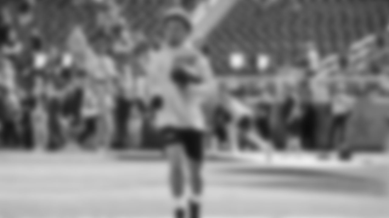 The Seahawks warm up ahead of Super Bowl LX vs. the Patriots at Levi's Stadium on Sunday, February 8, 2026.