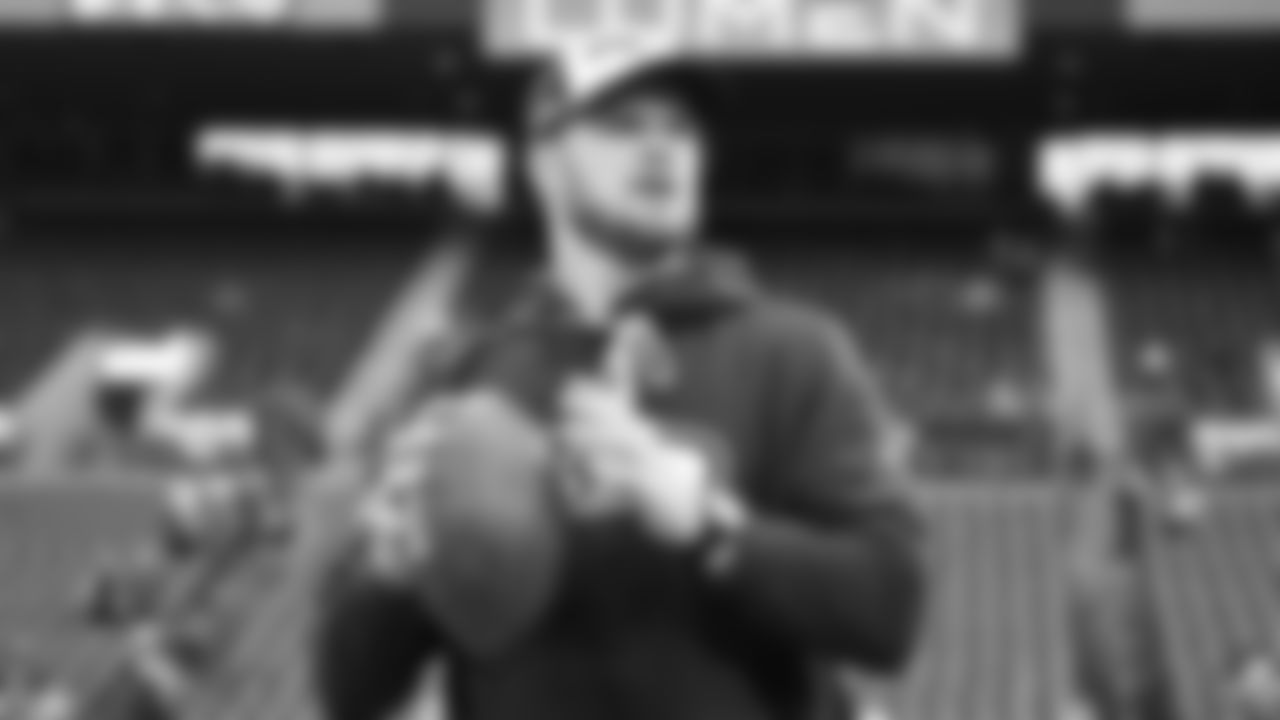 Seahawks quarterback Sam Darnold (14) warms up at Lumen Field for the Week 15 matchup vs. the Indianapolis Colts.