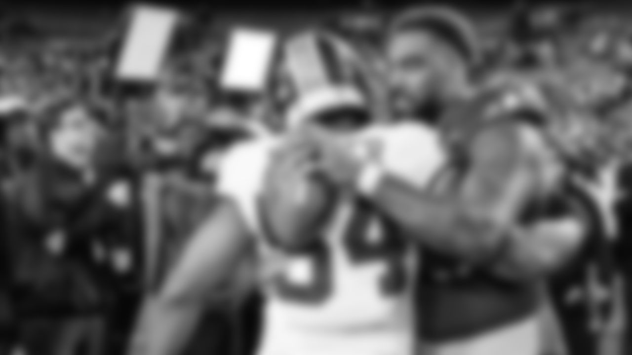 The Seahawks celebrated the victory over the Washington Commanders on Sunday Night Football at Northwest Stadium.