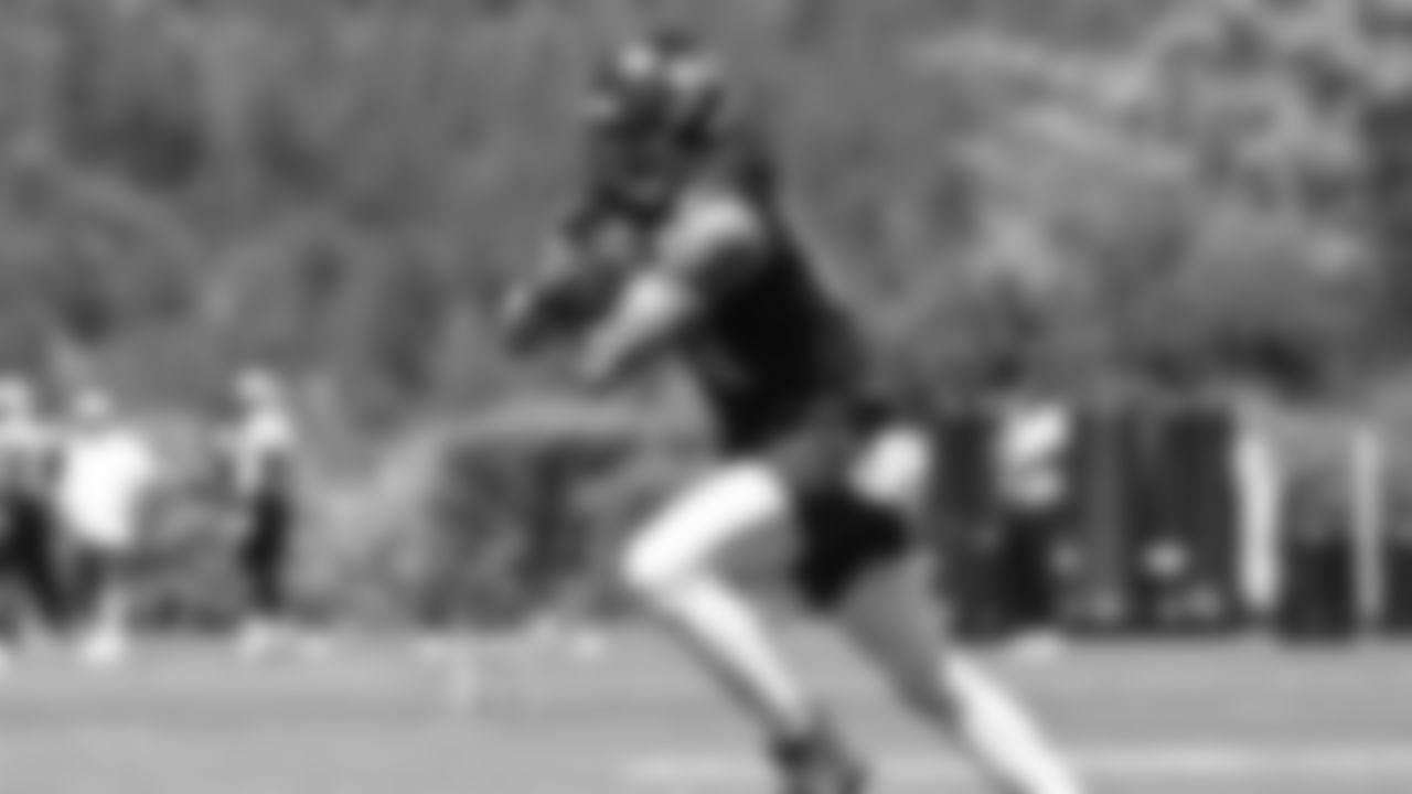Seahawks tight end Eric Saubert (81) participated in a workout on day one of OTAs on Tuesday, May 27, 2025 at the Virginia Mason Athletic Center.
