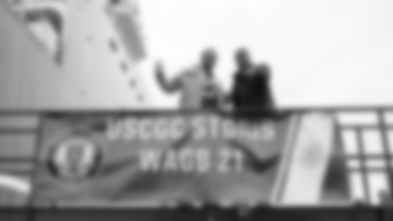 USAA's "Change of Command" event is to celebrate a different military service each year: rotating through the 5 branches -- Army, Airforce, Navy, Coast Guard, Marines.