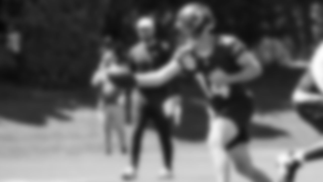 Seahawks quarterback Sam Darnold (14) participated in a workout on day one of minicamp on Tuesday, June 10, 2025 at the Virginia Mason Athletic Center.
