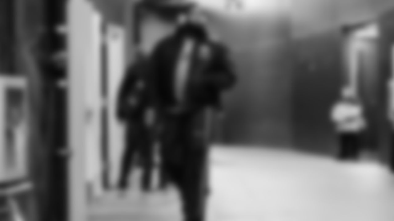 arrived at Lumen Field for the NFC divisional round game vs. the San Francisco 49ers on January 17, 2026.