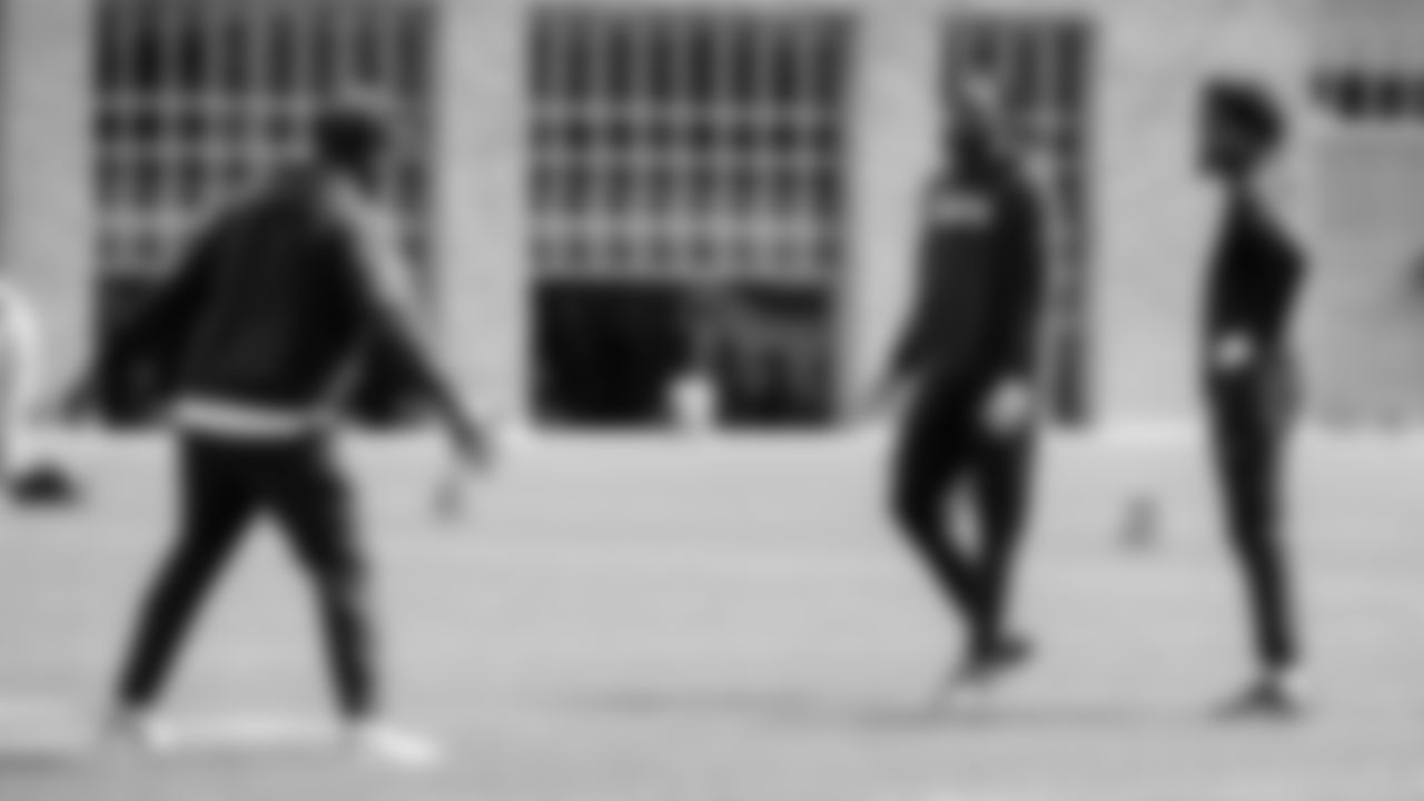 Seahawks cornerback Riq Woolen (27) and cornerback Nehemiah Pritchett (28) participated in a workout on May 12, 2025 at the Virginia Mason Athletic Center.