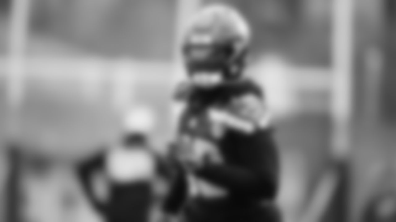 Seahawks linebacker Tyrice Knight (48) practiced on Wednesday, January 1, 2026 at the Virginia Mason Athletic Center.