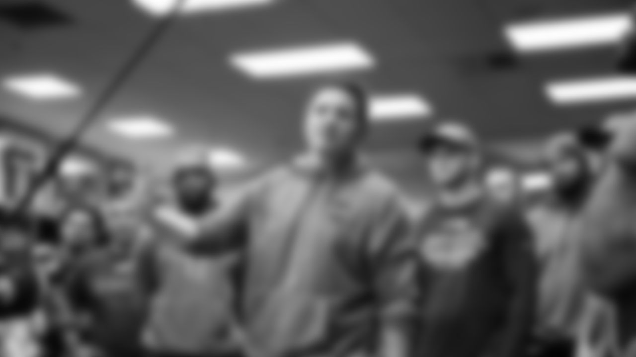 The Seahawks celebrated the 44-22 win over the Cardinals on Sunday, November 9, 2025.