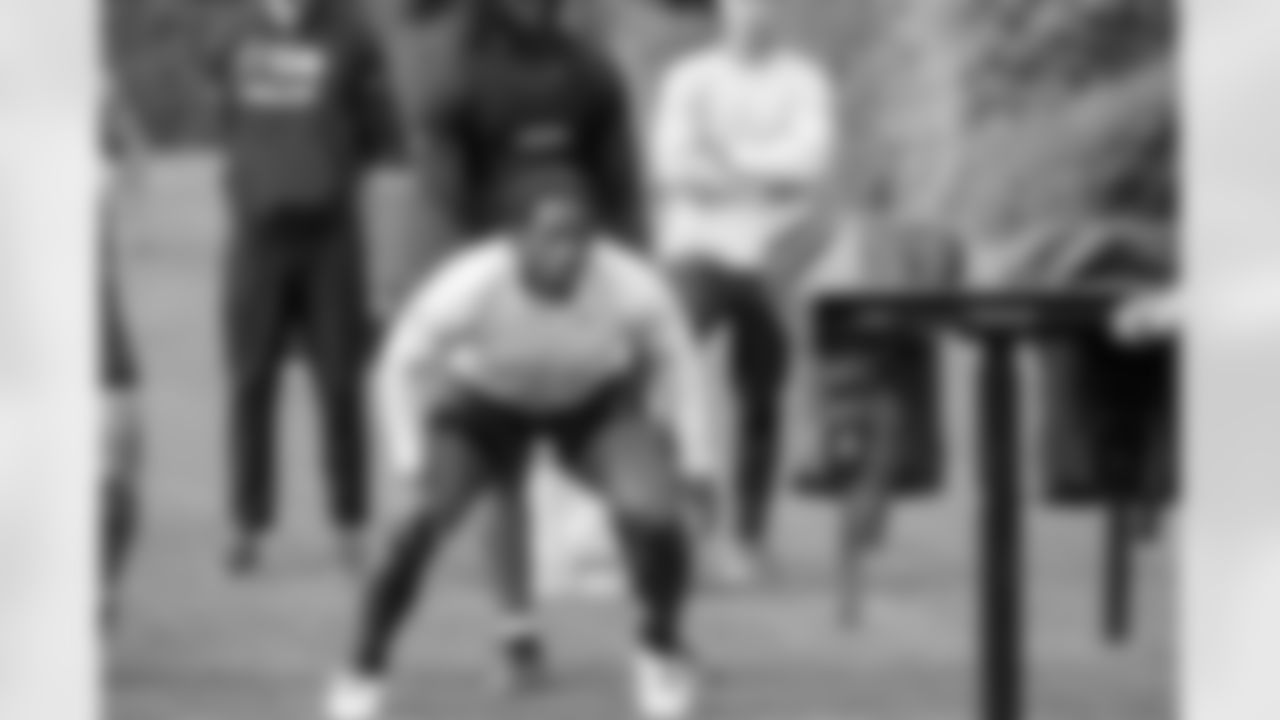 Seahawks linebacker Jamie Sheriff (50) participated in the Seahawks 2025 offseason workout program.