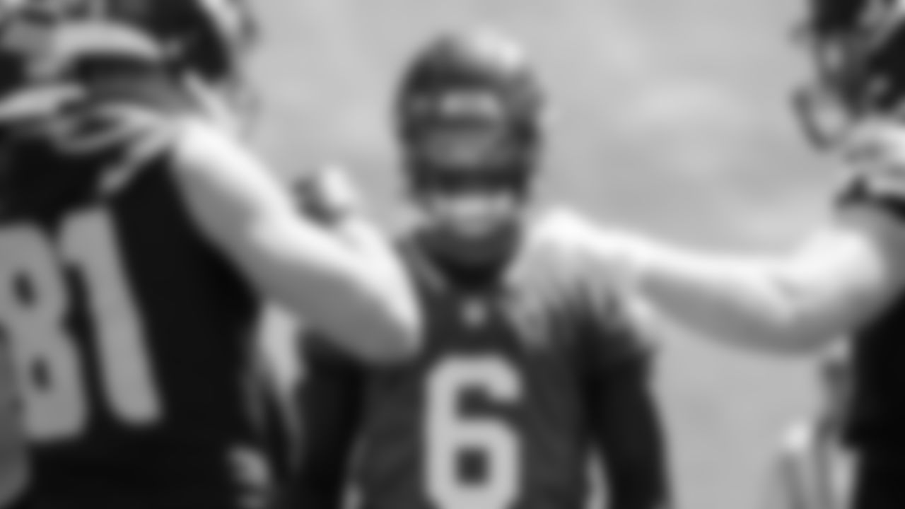 Seahawks quarterback Jalen Milroe (6) participated in the Seahawks 2025 offseason workout program.