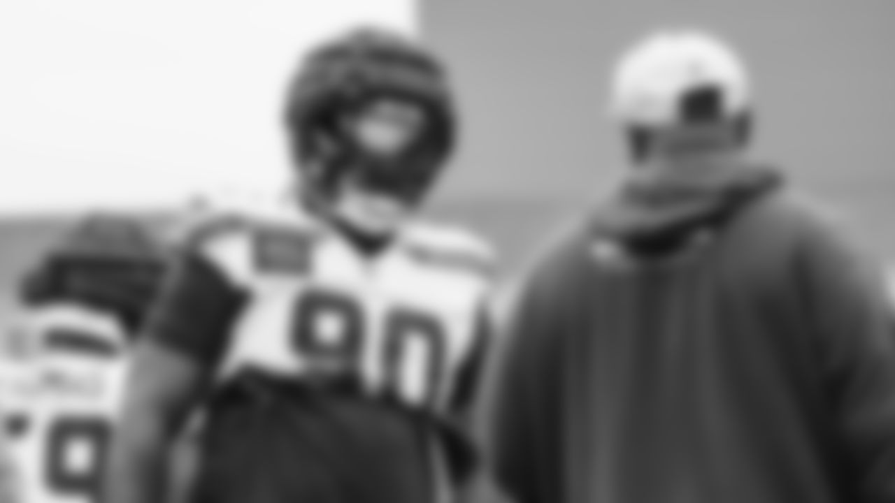 Seahawks defensive tackle Jarran Reed (90) practiced on Tuesday, January 13, 2026 at the Virginia Mason Athletic Center.