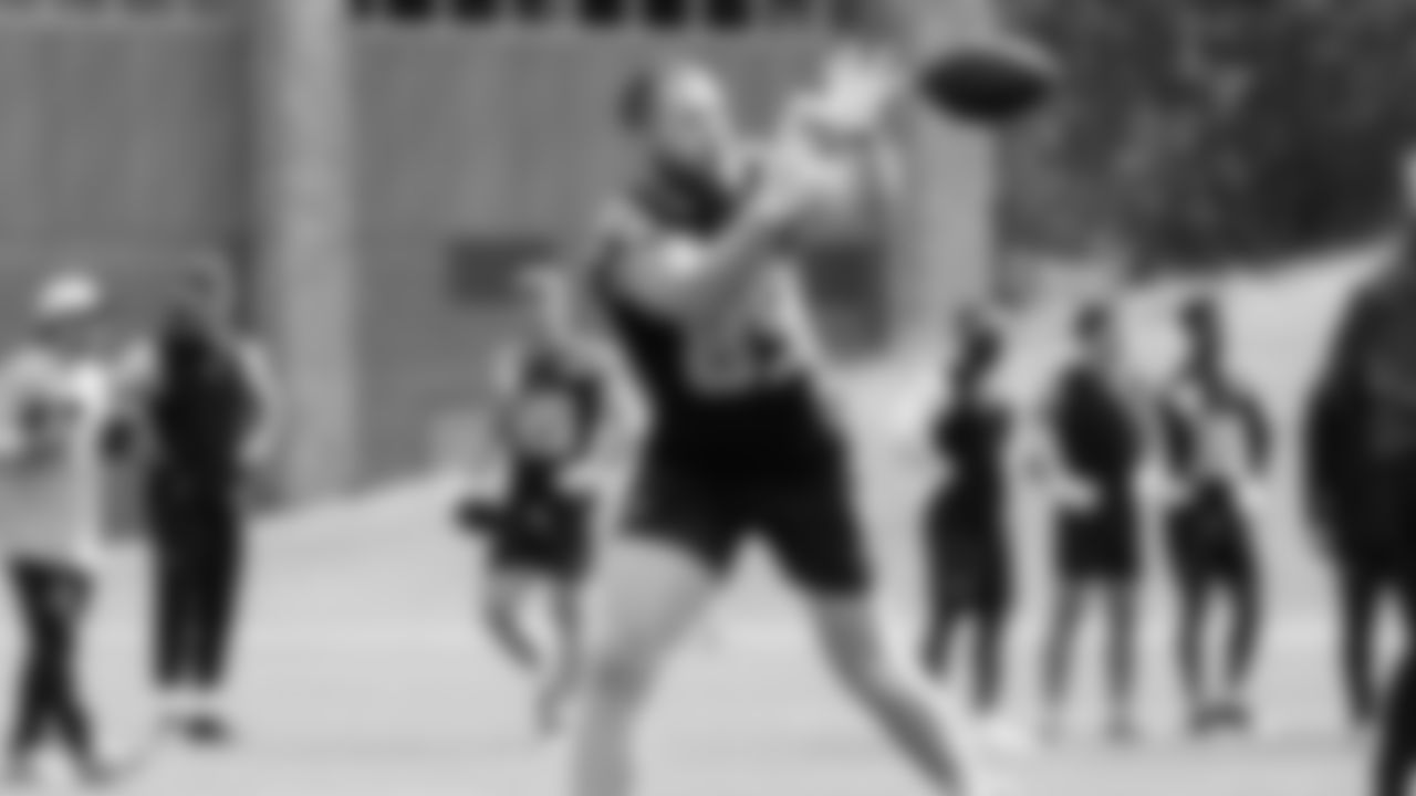 Seahawks tight end Nick Kallerup (89) participated in a workout on May 12, 2025 at the Virginia Mason Athletic Center.