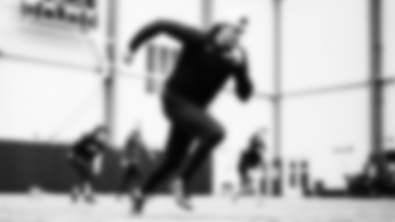 Seahawks wide receiver Jake Bobo (19) worked out on Monday, January 12, 2026 at the Virginia Mason Athletic Center.