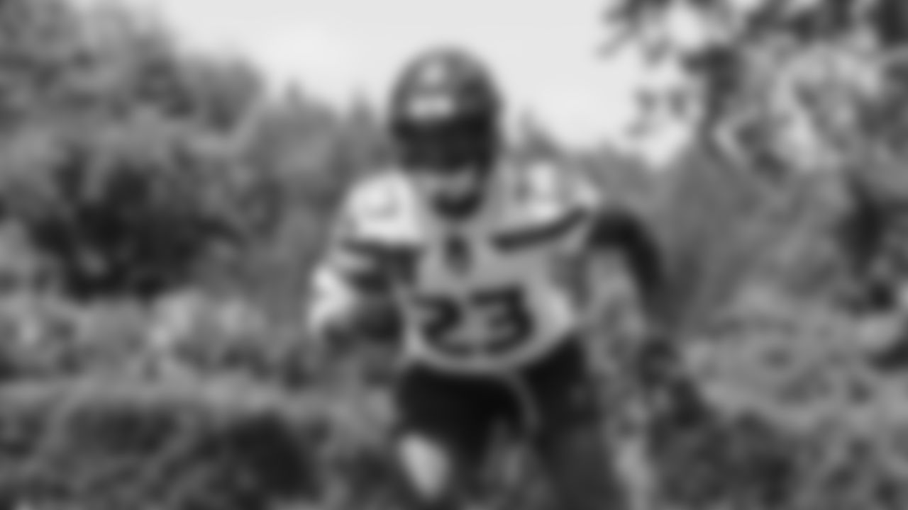 Seahawks safety D'Anthony Bell (23) participated in a workout on day two of minicamp on Wednesday, June 11, 2025 at the Virginia Mason Athletic Center.