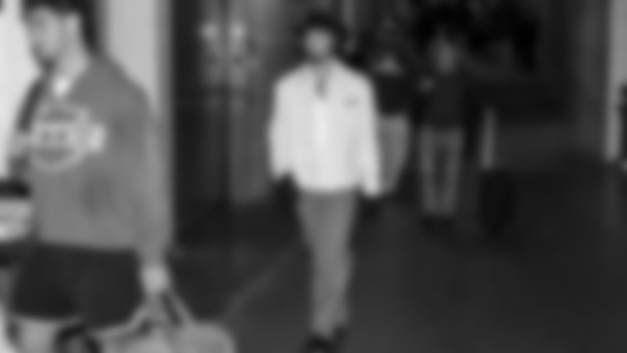 Seahawks wide receiver Jaxon Smith-Njigba (11) arrived at Nissan Stadium for the Week 12 matchup vs. the Titans in Nashville, Tennessee.