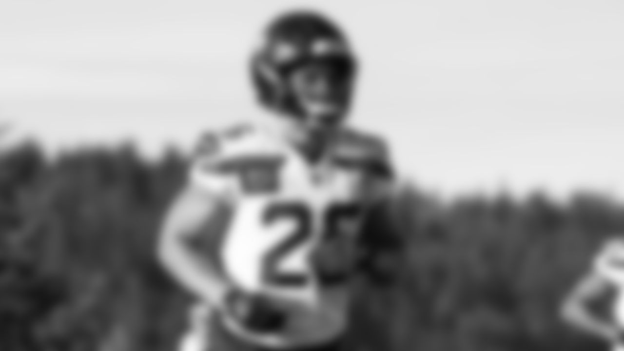 Seahawks running back Zach Charbonnet (26) practiced on Wednesday, November 19 at the Virginia Mason Athletic Center.