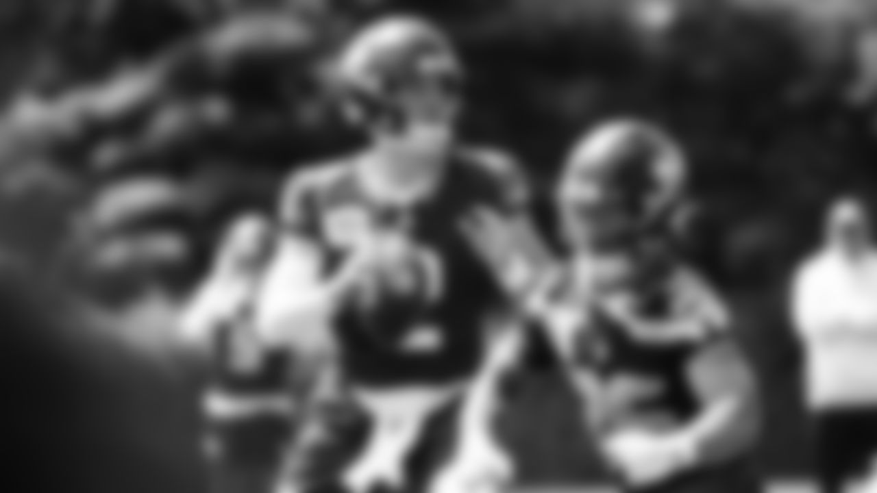 Seahawks quarterback Drew Lock (2) participated in a workout on day two of minicamp on Wednesday, June 11, 2025 at the Virginia Mason Athletic Center.