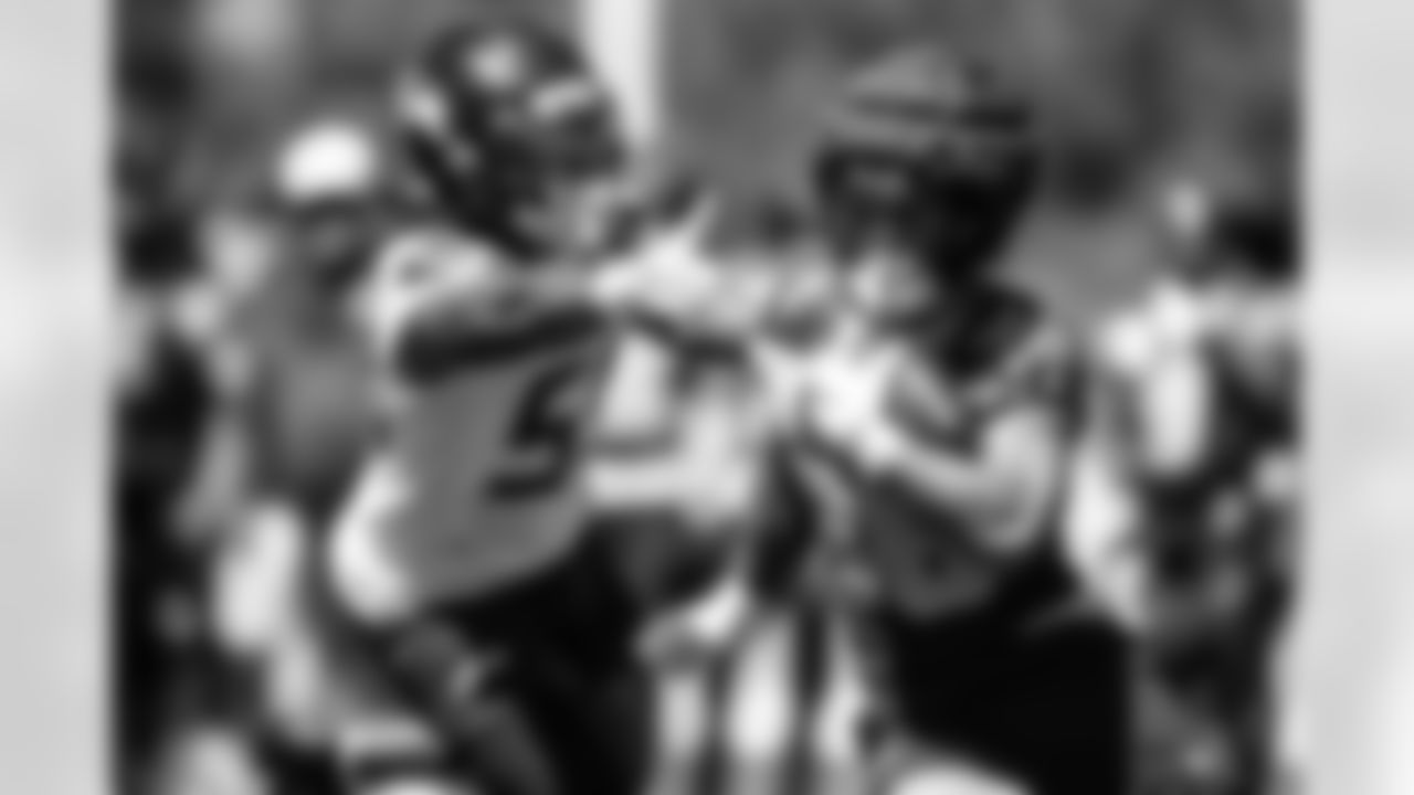 Seahawks running back George Holani (36) practiced on day two of training camp on July 24, 2025 at the Virginia Mason Athletic Center.